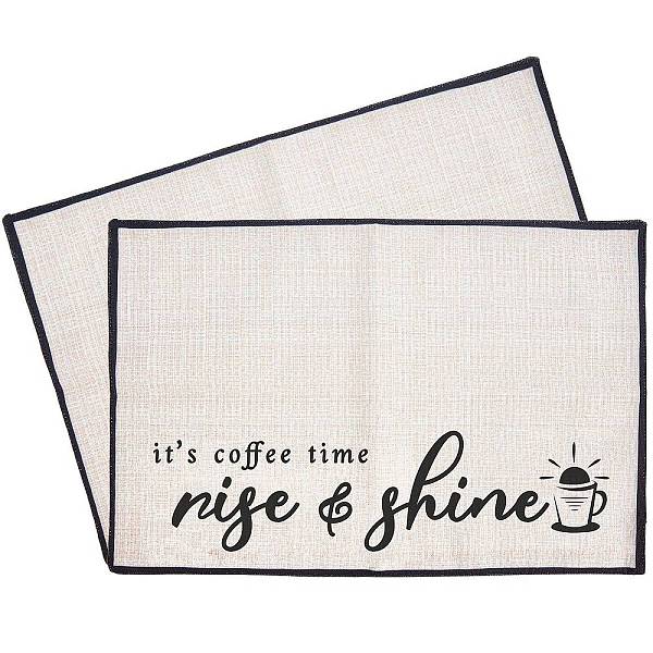 

PandaHall Coffee Theme Diablement Fort Cup Mats, Daily Supplies, Rectangle with Word, Black, 35x50cm Linen Black