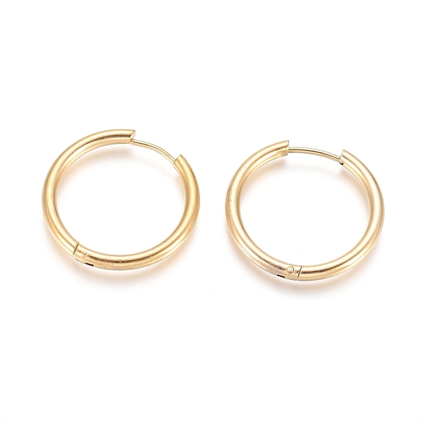

PandaHall Ion Plating(IP) 304 Stainless Steel Huggie Hoop Earrings, Hypoallergenic Earrings, with 316 Surgical Stainless Steel Pin, Golden...