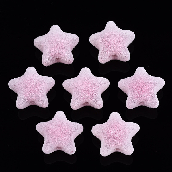 

PandaHall Flocky Acrylic Beads, Bead in Bead, Star, Hot Pink, 18.5x20x12mm, Hole: 2.8mm Acrylic Star