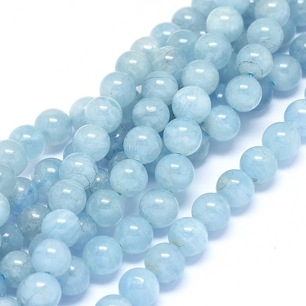 

PandaHall Natural Aquamarine Beads Strands, Grade AA, Round, 8mm, Hole: 0.8mm, about 52pcs/strand, 15.3~15.9 inch(39~40.5cm) Aquamarine...
