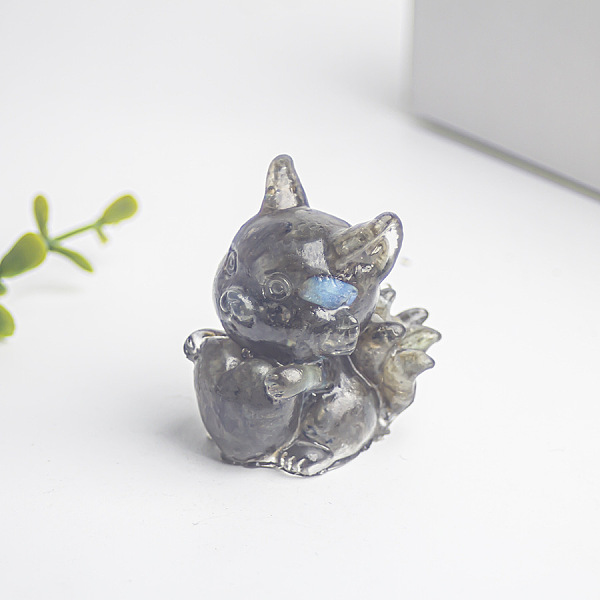 

PandaHall Natural Labradorite Fox Display Decorations, Resin Figurine Home Decoration, for Home Feng Shui Ornament, 35x30x40mm Labradorite...
