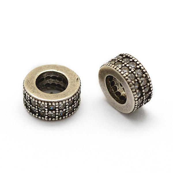

PandaHall Brass Micro Pave Grade AAA Cubic Zirconia Beads, Cadmium Free & Nickel Free & Lead Free, Flat Round, Thailand Sterling Silver...