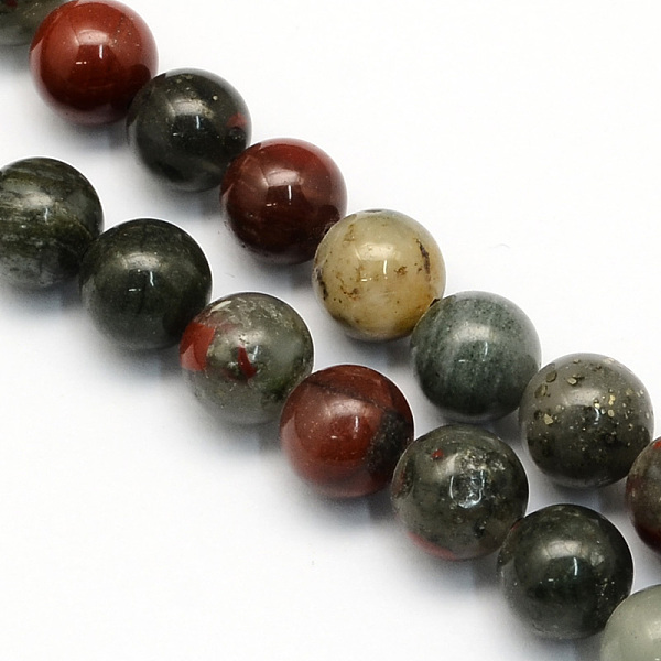 

PandaHall Natural African Bloodstone Beads Strands, Heliotrope Stone Beads, Round, 4~4.5mm, Hole: 1mm, about 87pcs/strand, 15.5 inch...