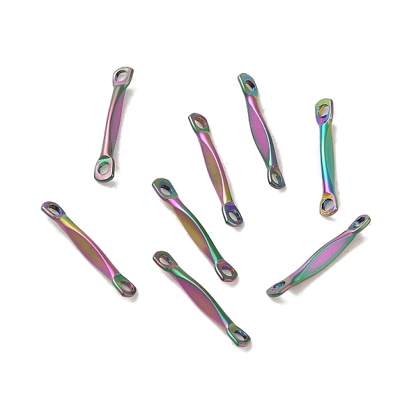 

PandaHall Ion Plating(IP) 304 Stainless Steel Connector Charms, Flat Bar Links, Rainbow Color, 13x2.5x1mm, Hole: 1.2mm 304 Stainless Steel...