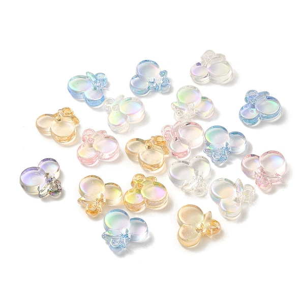 

PandaHall Plating UV Iridescent Acrylic Pendants, Cherry, Mixed Color, 18x19x6mm, Hole: 3mm Acrylic Cherry Multicolor