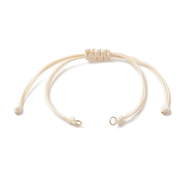 

PandaHall Braided Waxed Polyester Cord, with 304 Stainless Steel Jump Rings, for Adjustable Link Bracelet Making, Cornsilk, 12-3/8 inch..., Gold