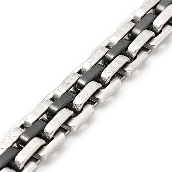 

PandaHall Ion Plating(IP) 201 Stainless Steel Watch Band Bracelets, with 304 Stainless Steel Clasp and Jump Ring, Gunmetal & Stainless Steel...