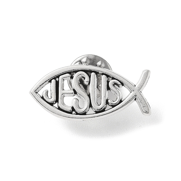 

PandaHall Alloy Brooches for Backpack Clothes, Platinum, 13.5x29x1.5mm Alloy Fish