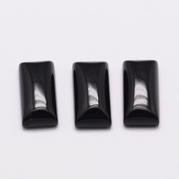 

PandaHall Rectangle Natural Black Agate Cabochons, 14x7x4mm Black Agate Rectangle Black