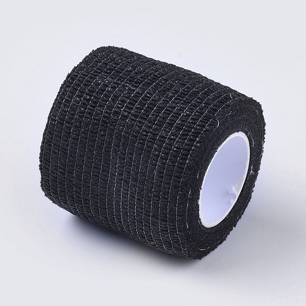 

PandaHall Multifunctional Non Woven Fabric Bandage, Self-adhesive Sport Elastic Bandage, Adhesive Bandage, Black, 50mm, about 4.5m/roll...