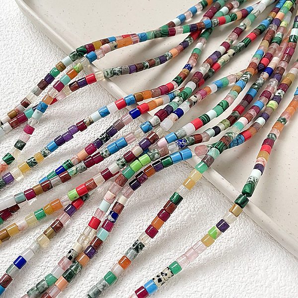 

PandaHall Natural & Synthetic Mixed Gemstone Beads Strands, Column, Mixed Dyed and Undyed, Mixed Dyed and Undyed, 4~4.5x4~4.5mm, Hole: 0.6mm...
