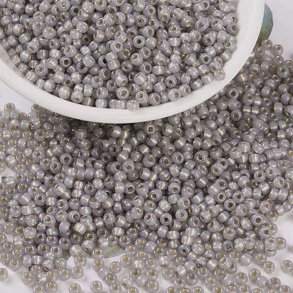 

PandaHall MIYUKI Round Rocailles Beads, Japanese Seed Beads, (RR2356) Silverlined Light Taupe Opal, 8/0, 3mm, Hole: 1mm, about..., Gray