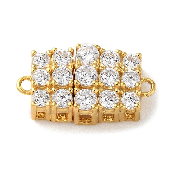 

PandaHall 925 Sterling Silver Pave Clear Cubic Zirconia Magnetic Clasps, Rectangle with 925 Stamp, Long-Lasting Plated, Real 18K Gold Plated...