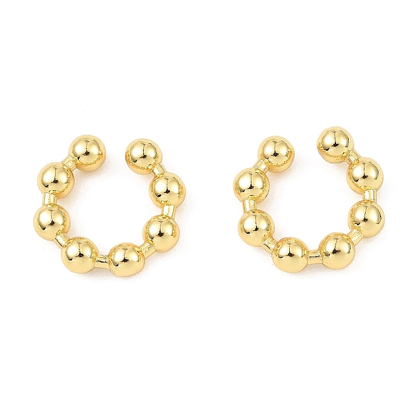 

PandaHall Rack Plating Brass Cuff Earrings, Non Piercing Earrings for Women, Cadmium Free & Lead Free, Real 18K Gold Plated, 16x4mm Brass