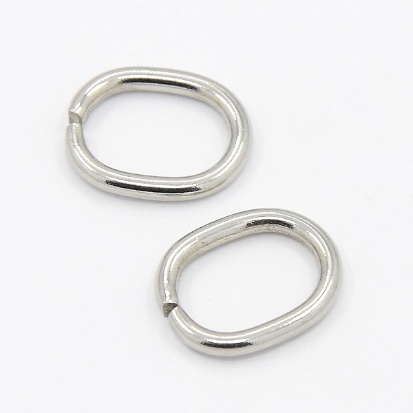 

PandaHall 201 Stainless Steel Open Jump Rings, Oval, Stainless Steel Color, 13.5x11x1.5mm, Hole: 10x7mm 201 Stainless Steel Oval