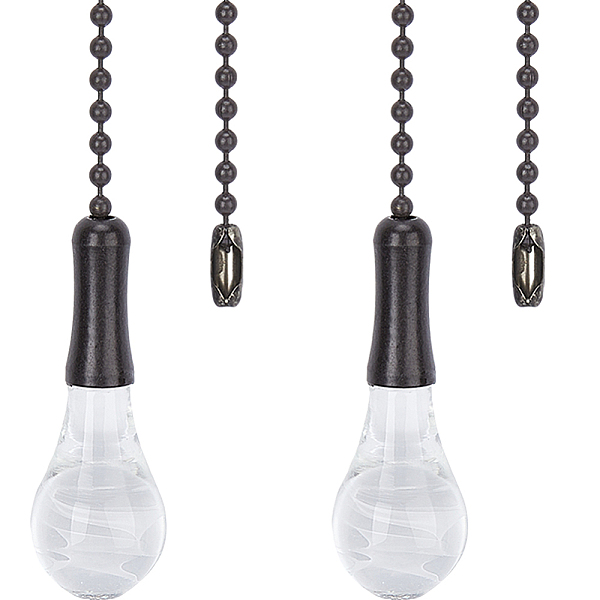 

PandaHall GORGECRAFT 2Pcs Ceiling Fan Pull Chain 21.26 Inches Decorative Crystal Glass Light Bulb Beaded Pull String Decorative Ornament..., Clear