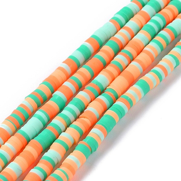 

PandaHall Handmade Polymer Clay Beads Strands, for DIY Jewelry Crafts Supplies, Heishi Beads, Disc/Flat Round, Coral, 3x0.6~1.2mm, Hole..., Red