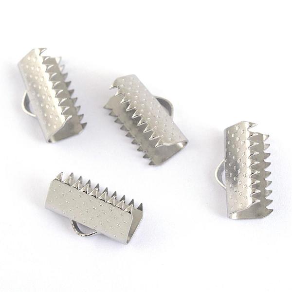 

PandaHall 304 Stainless Steel Ribbon Crimp Ends, Stainless Steel Color, 7~8x13mm, Hole: 2.5mm 304 Stainless Steel