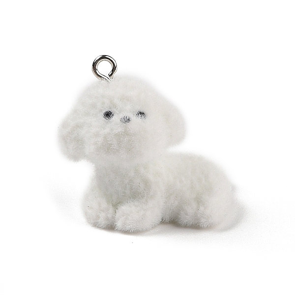 フロッキング樹脂のかわいい子犬ペンダント