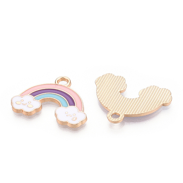 

PandaHall Alloy Pendants, with Enamel, Rainbow, Light Gold, Colorful, 18x24x2mm, Hole: 3mm Alloy+Enamel Rainbow