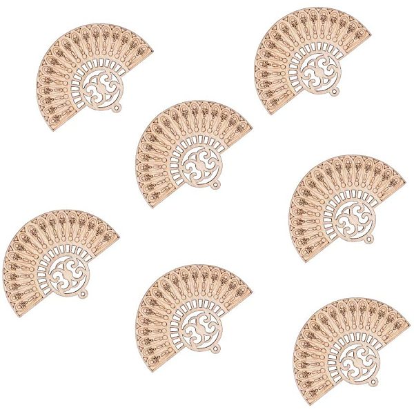 

PandaHall Undyed Wood Big Pendants, Fan, Wheat, 65x47x3mm, Hole: 1.8mm Wood Fan Orange