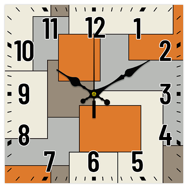 

PandaHall MDF Printed Wall Clock, for Home Living Room Bedroom Decoration, Square , Number, 300x300mm Wood Number Green