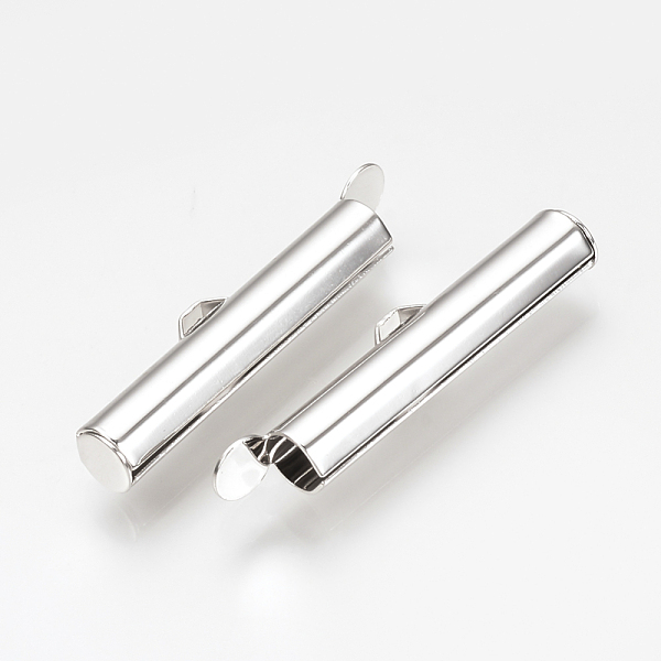 

PandaHall Brass Slide On End Clasp Tubes, Slider End Caps, Nickel Free, Real Platinum Plated, 6.5x30x5mm, Hole: 1mm, Inner Diameter: 4mm...