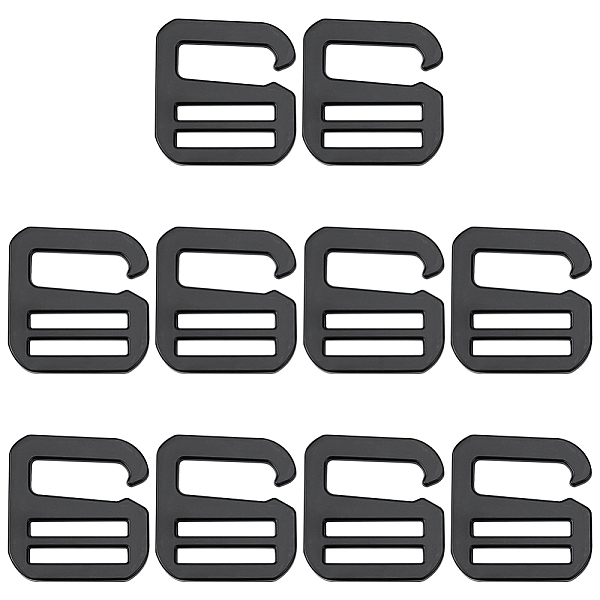 

PandaHall OLYCRAFT 10pcs 25mm G Hooks Buckles Adjustable Zinc Alloy Buckles Black Backpack Luggage Strap Buckle Outdoor Webbing Buckle Clip...
