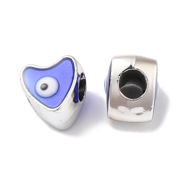 

PandaHall CCB Plastic Enamel European Beads, Large Hole Beads, Medium Blue, Heart, 11x11x10mm, Hole: 5mm Acrylic Heart