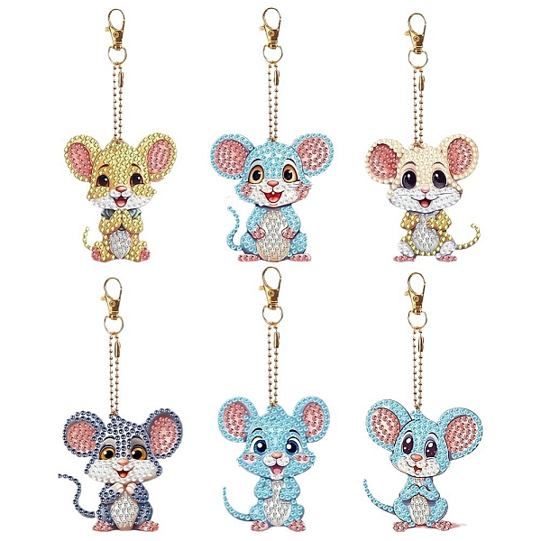

PandaHall Mouse Diamond Painting Pendant Decoration Kits, Including Acrylic Board, Pendant Decoration Clasp, Bead Chain, Rhinestones Bag..., Multicolor