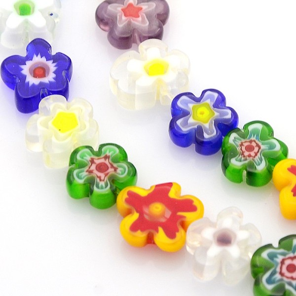 

PandaHall Handmade Millefiori Glass Bead Strands, Flower, Mixed Color, 10~12x4mm, Hole: 1mm, about 35~38pcs/strand, 16 inch Millefiori..., Multicolor