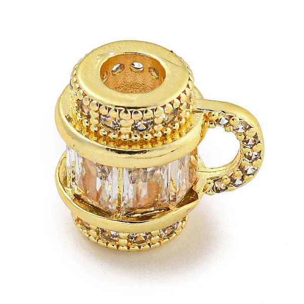 

PandaHall Rack Plating Brass Cubic Zirconia Beads, Long-Lasting Plated, Lead Free & Cadmium Free, Column, Real 18K Gold Plated, Clear...