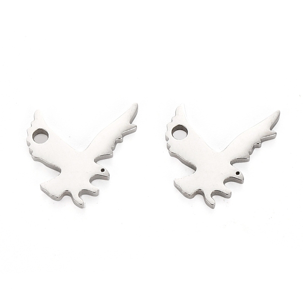 

PandaHall 304 Stainless Steel Charms, Laser Cut, Eagle, Stainless Steel Color, 8.5x10.5x1mm, Hole: 1.2mm 304 Stainless Steel Bird