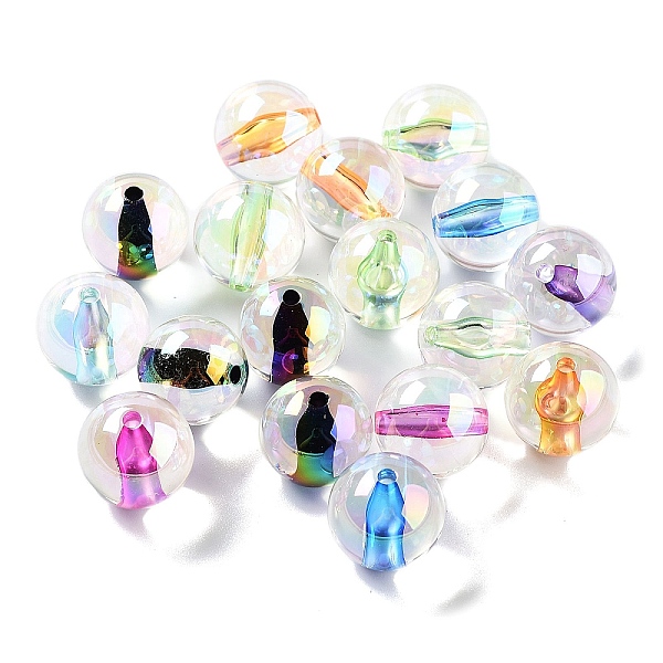 

PandaHall Transparent Acrylic Beads, Bead in Bead, Round, Mixed Color, 15mm, Hole: 2.5mm Acrylic Round Multicolor
