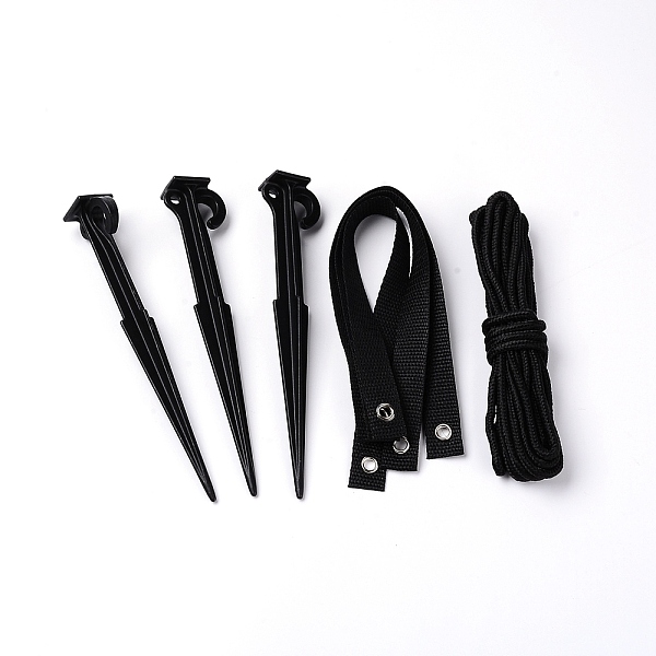 

PandaHall Tree Stake Kit, Tree Support Straps with Strong Rope Plant Support Anchors Professional, for Garden Plant Fixed Holding Stump Kit..., Black