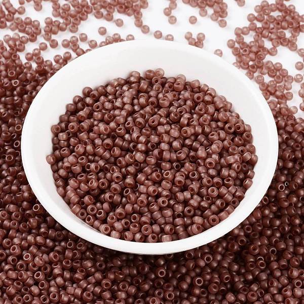 

PandaHall MIYUKI Round Rocailles Beads, Japanese Seed Beads, 8/0, (RR372) Semi-Frosted Berry, 3mm, Hole: 1mm, about 2111~2277pcs/50g Glass..., Red