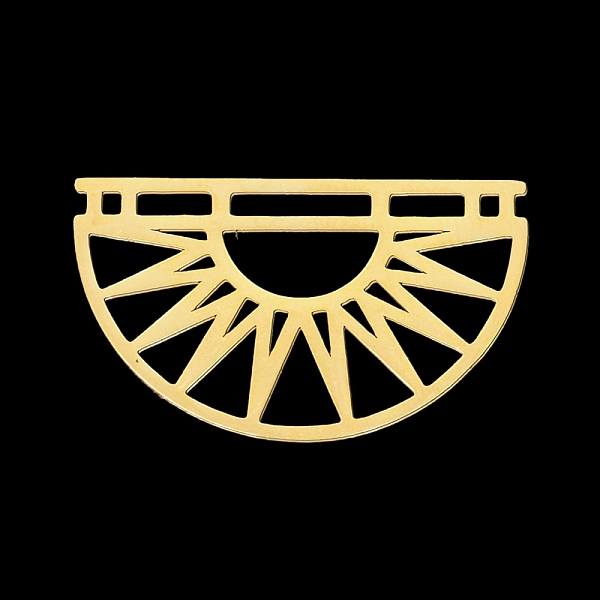 

PandaHall 201 Stainless Steel Pendant Links, Laser Cut, Half Round, Golden, 17.5x29x1mm, Hole: 1mm 201 Stainless Steel Half Round