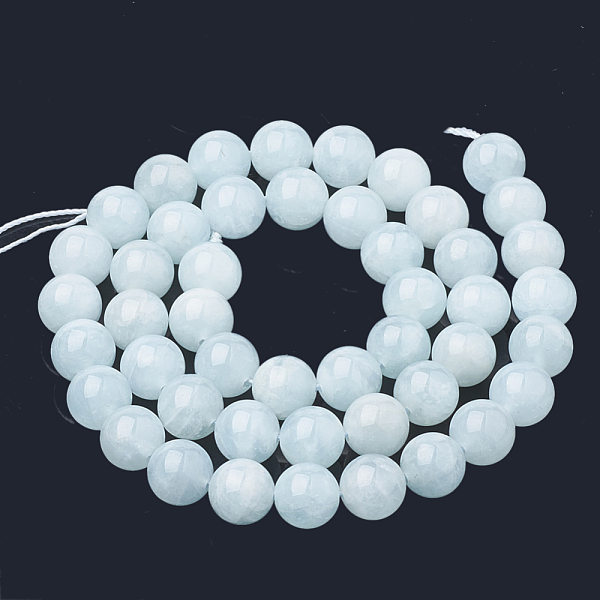 

PandaHall Natural Aquamarine Beads Strands, Round, 6mm, Hole: 0.5mm, about 67pcs/strand Aquamarine Round Green