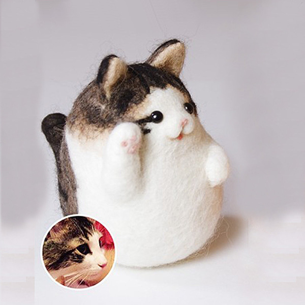 

PandaHall Cat Wool Felt Needle Felting Kit with Instructions, Felting Needles Felting Kits for Beginners Arts, Black, 116x85mm Wool Black