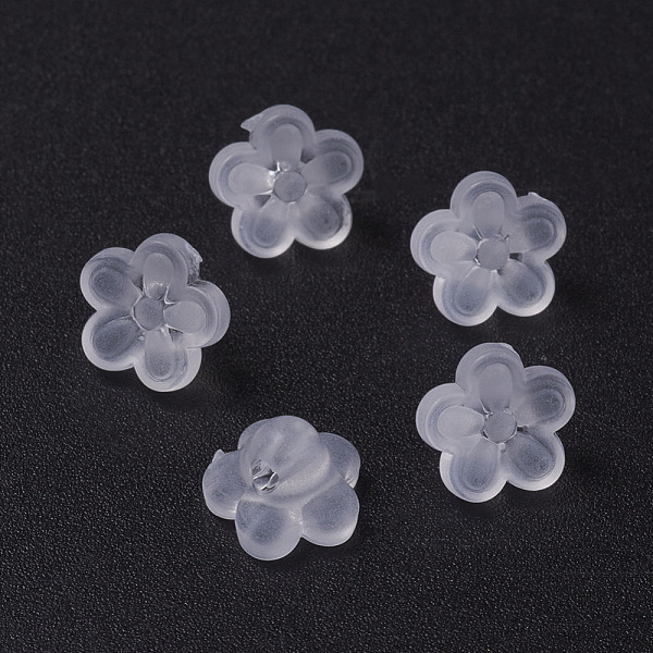 

PandaHall Transparent Acrylic Beads, Flower, Frosted, White, 7x5mm, Hole: 1mm Acrylic Flower White