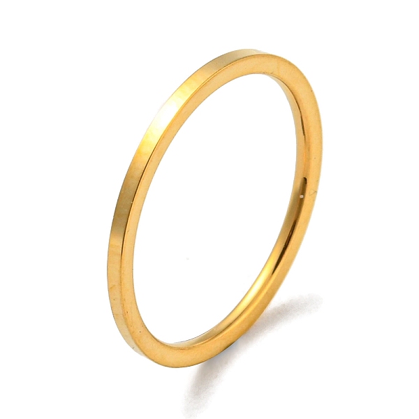 

PandaHall Ion Plating(IP) 304 Stainless Steel Simple Plain Band Finger Ring for Women Men, Real 18K Gold Plated, Size 3, Inner Diameter...