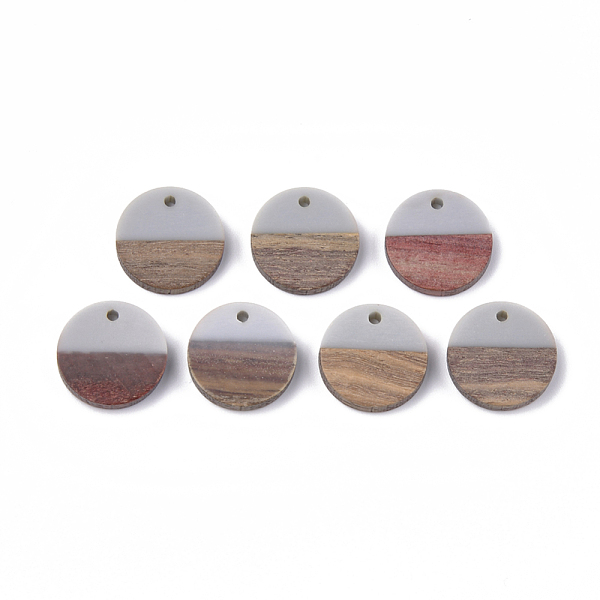 

PandaHall Resin & Walnut Wood Pendants, Flat Round, Light Grey, 18x3.5mm, Hole: 1.5mm Resin+Wood Flat Round Gray