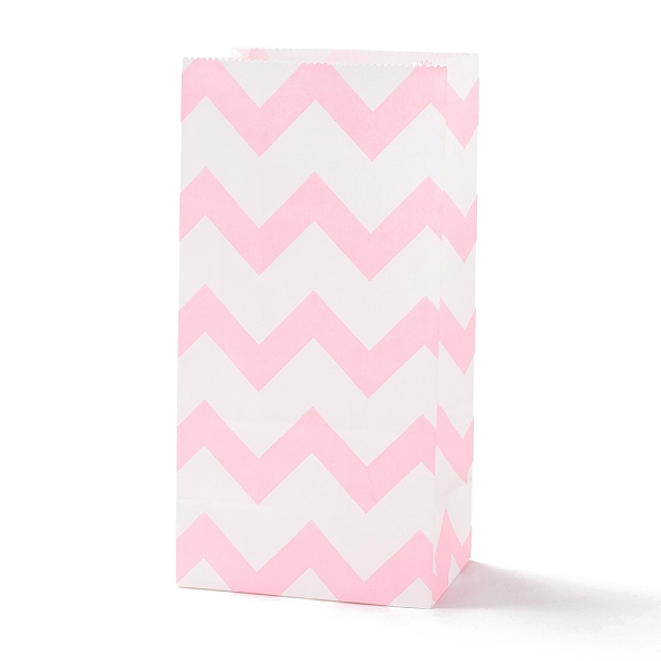 

PandaHall Rectangle Kraft Paper Bags, None Handles, Gift Bags, Wave Pattern, Pink, 9.1x5.8x17.9cm Paper Others Pink