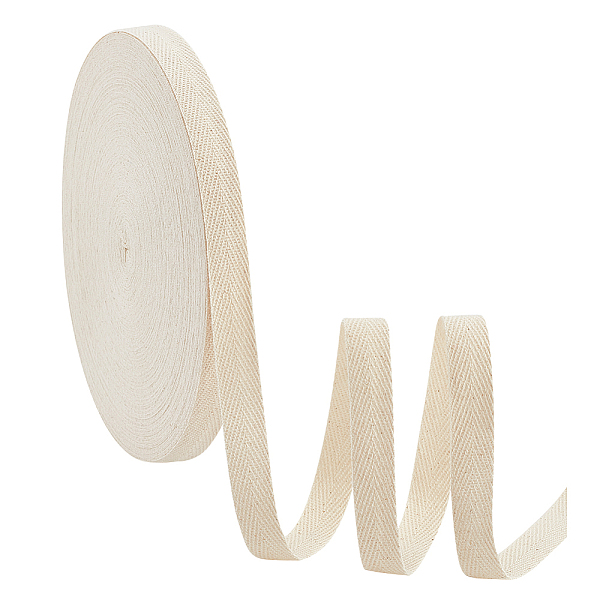 

PandaHall Flat Polycotton Twill Tape Ribbon, Herringbone Ribbon, Cornsilk, 15x0.6mm Polycotton None Gold