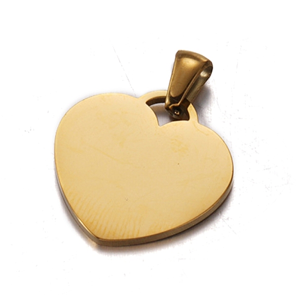 

PandaHall Stainless Steel Pendants, Stamping Blank Tag, Heart Charm, Golden, 20x19.5mm Stainless Steel Heart