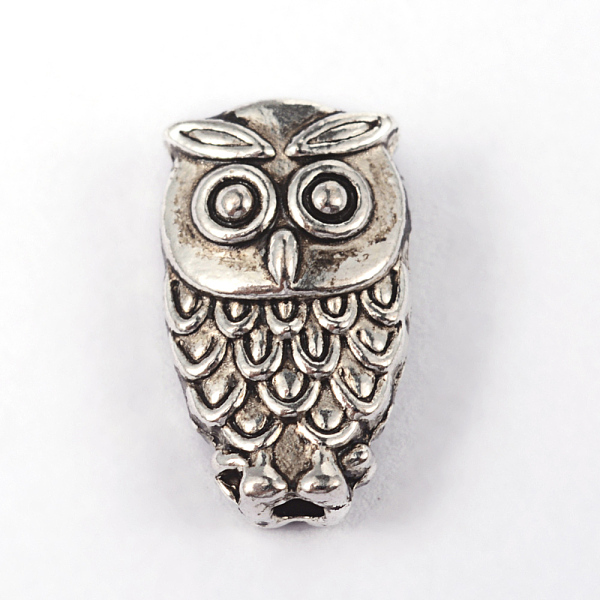

PandaHall Tibetan Style Alloy Beads, Owl, Cadmium Free & Lead Free, Antique Silver, 10x6x3.5mm, Hole: 1mm Alloy Owl
