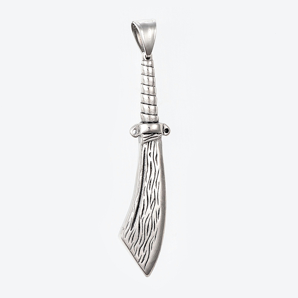 

PandaHall 304 Stainless Steel Pendants, Large Hole Pendants, Broadsword, Antique Silver, 59x12x6mm, Hole: 5x8mm 304 Stainless Steel Others