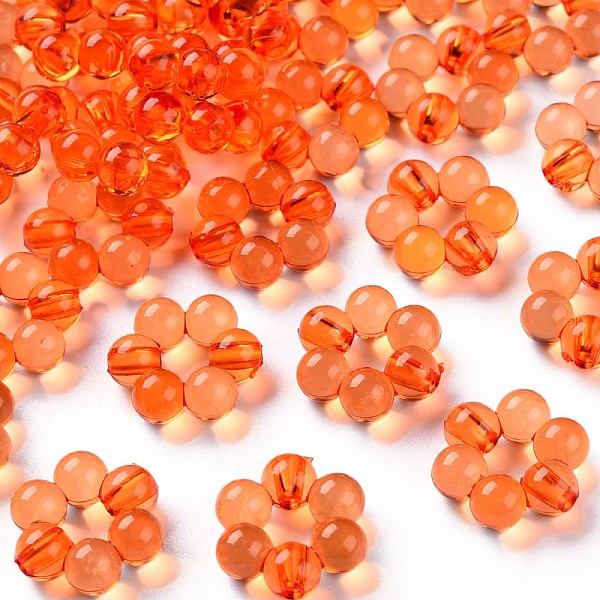 

PandaHall Transparent Acrylic Bead Frames, Flower, Dark Orange, 16.5x15.5x6mm, Hole: 2mm, about 674pcs/500g Acrylic Flower