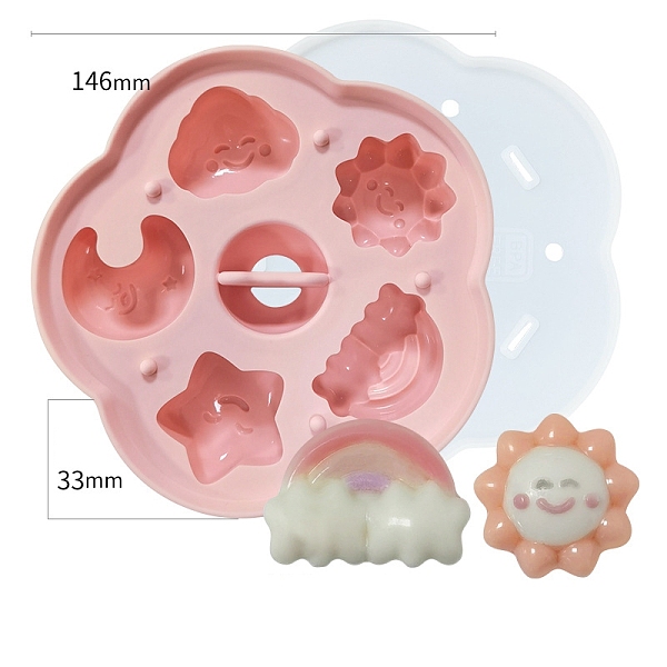 

PandaHall DIY Food Grade Silicone Molds, For DIY Cake Bakeware, Mixed Shapes, 146x33mm Silicone Mixed Shapes Pink