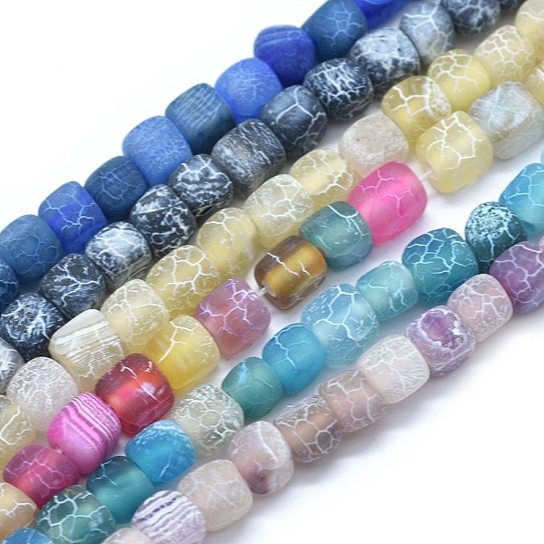 

PandaHall Dyed Natural Weathered Agate Beads Strands, Frosted, Cube, Mixed Color, 5~6x5~6x5~6mm, Hole: 1mm, about 72pcs/strand, 15.2 inch..., Multicolor